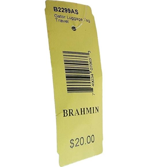 Brahmin Alligator Luggage Tag NWT Designer Mel Luggage Tag Pearl - Picture 3 of 6